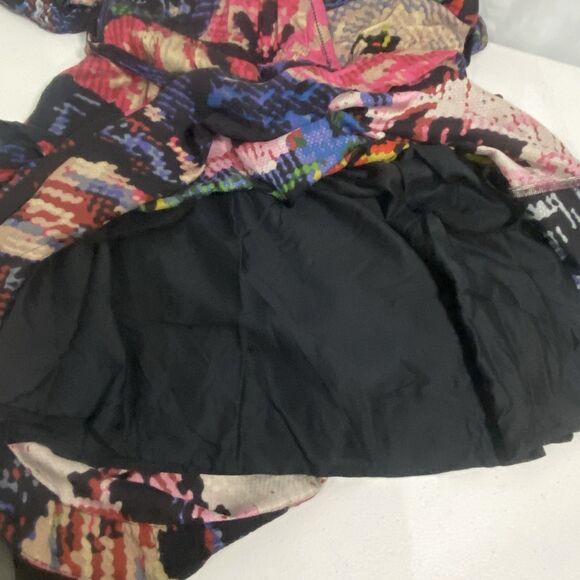 Anthropologie Astrid Needlepoint Mini Dress Navy Black Floral Cottagecore Size M - Picture 9 of 16